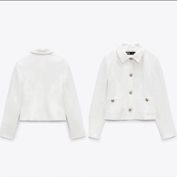 Zara Gold Button Jacket Size L - Picture 2 of 10